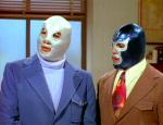 El Santo and th Blue Demon, in swanky suits
