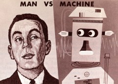 Picture of man vs machine