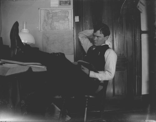 Young man sitting at desk