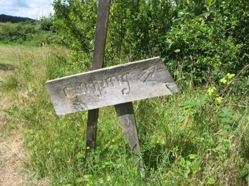 Wooden camping sign