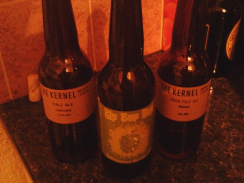 Three bottles of beer