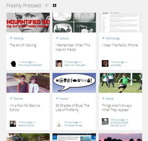 Freshly Pressed page screengrab