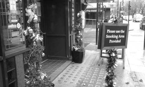 Smoking area outside pub
