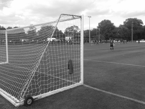 Goalpost, towel through net